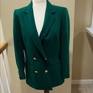 Vintage David Brooks Ltd. Emerald Green 100% Wool Blazer Size 6 EUC